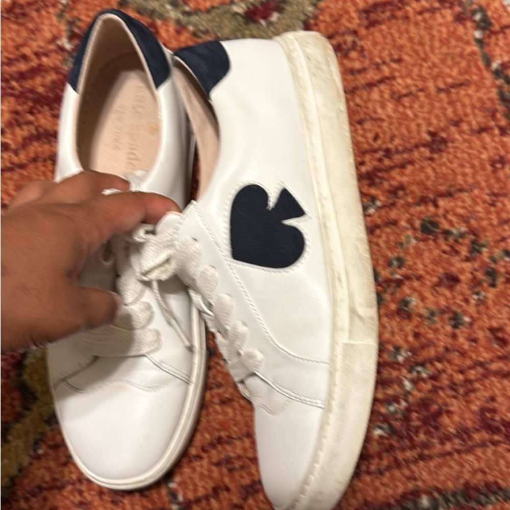 Kate Spade White and Navy Athletic Shoes
